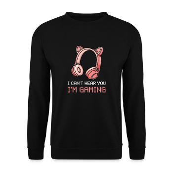 Gamer I'm Gaming Gamer Gamer Women - Unisex Sweatshirt - black - Front - Alina (178cm) & Michal (187cm)