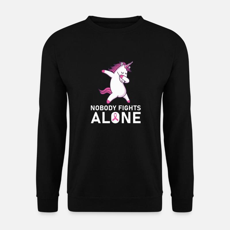 Niemand kämpft allein mit Brustkrebsbewusstsein - Unisex Pullover - Schwarz