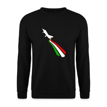 Flagge Italiens - Unisex Pullover - Schwarz - Vorne - Alina (178cm) & Michal (187cm)