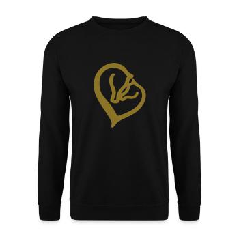 Ein Herz für Pferde - Unisex Pullover - Schwarz - Vorne - Alina (178cm) & Michal (187cm)