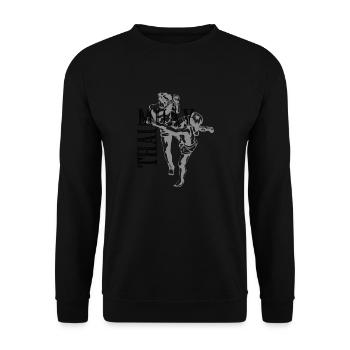 Boxing Fighting Muay Thai - Unisex Pullover - Schwarz - Vorne - Alina (178cm) & Michal (187cm)
