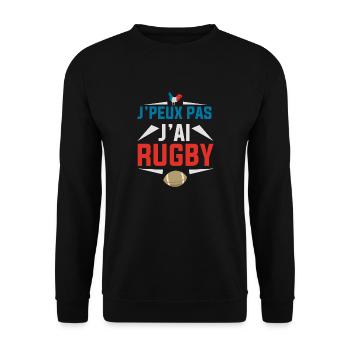 j'peux pas j'ai rugby france - Sweat-shirt Unisexe - noir - Devant - Alina (178cm) & Michal (187cm)