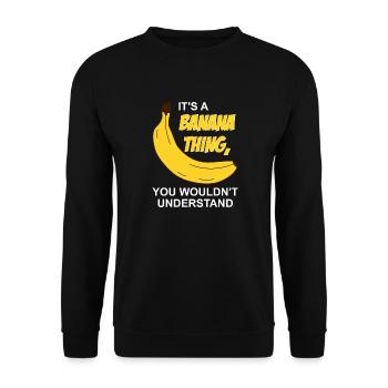 C’est un truc de banane - Sweat-shirt Unisexe - noir - Devant - Alina (178cm) & Michal (187cm)