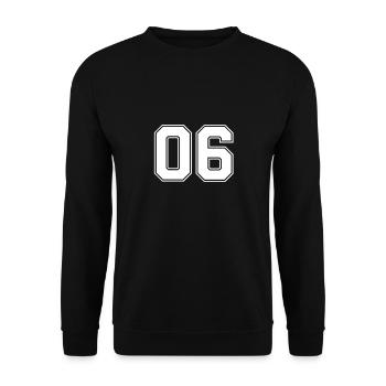 06 number - Unisex Sweatshirt - black - Front - Alina (178cm) & Michal (187cm)
