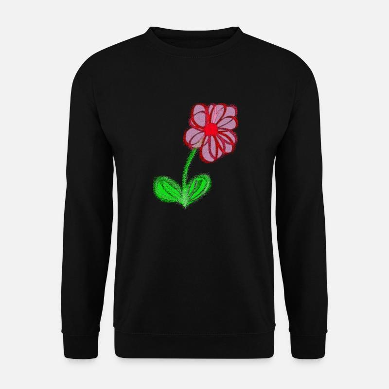 Fleur rouge peinte à la main pixel de fleur abstraite - Sweat-shirt Unisexe - noir