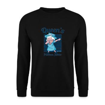 Dabbing British Queen Monarchy Platinum Jubilee - Unisex Sweatshirt - black - Front - Alina (178cm) & Michal (187cm)