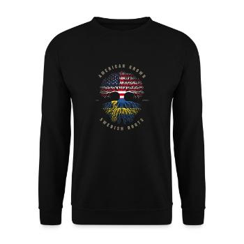 Racines suédoises cultivées aux États-Unis Drapeau de la Suède - Sweat-shirt Unisexe - noir - Devant - Alina (178cm) & Michal (187cm)
