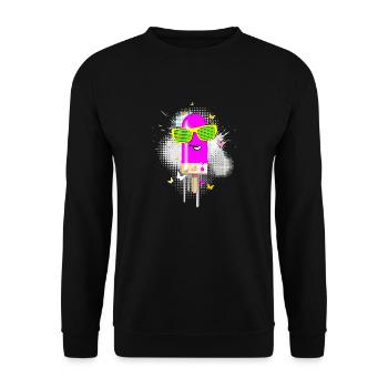 Eis am Stiel Sommerhitze coole Sonnenbrille lecker - Unisex Pullover - Schwarz - Vorne - Alina (178cm) & Michal (187cm)