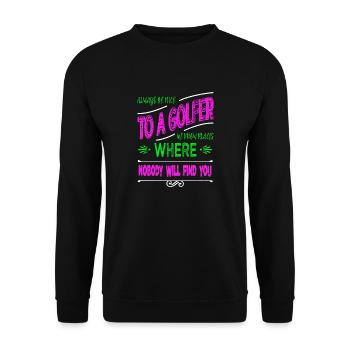 funnygolfgift bday golf fillesgolf golfcoachgift - Sweat-shirt Unisexe - noir - Devant - Alina (178cm) & Michal (187cm)