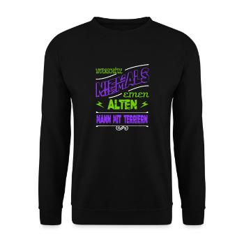 alter mann humor spaß vatertag welpe boxer bday - Unisex Pullover - Schwarz - Vorne - Alina (178cm) & Michal (187cm)