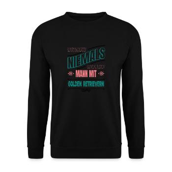 großpapa lieblingshund lustig geburt pfote welpe - Unisex Pullover - Schwarz - Vorne - Alina (178cm) & Michal (187cm)