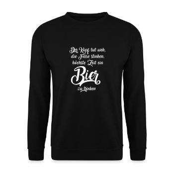 Bier trinken - Unisex Pullover - Schwarz - Vorne - Alina (178cm) & Michal (187cm)