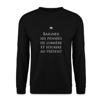 sourire wite - Sweat-shirt Unisexe - noir - Devant - Alina (178cm) & Michal (187cm)