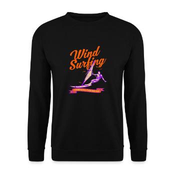 Windsurfing-Surfer-Sommer-Wassersport - Unisex Pullover - Schwarz - Vorne - Alina (178cm) & Michal (187cm)