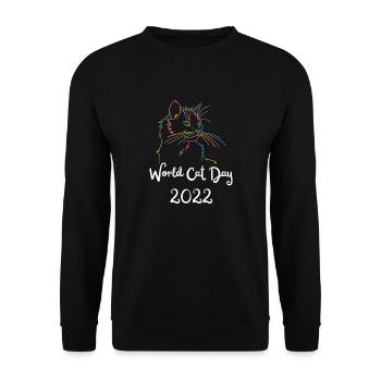 World Cat Day 2022 Colorful/White - Unisex Sweatshirt - black - Front - Alina (178cm) & Michal (187cm)