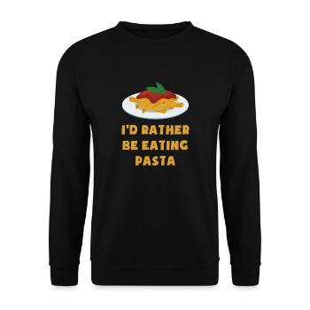 Manger des pâtes Citation drôle Spaghetti - Sweat-shirt Unisexe - noir - Devant - Alina (178cm) & Michal (187cm)