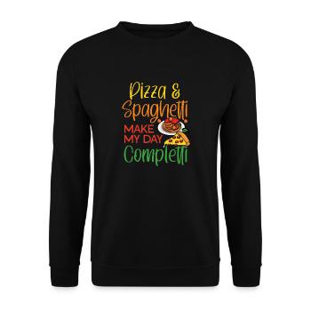Spaghetti Make Me Completti Italian Food - Unisex Sweatshirt - black - Front - Alina (178cm) & Michal (187cm)