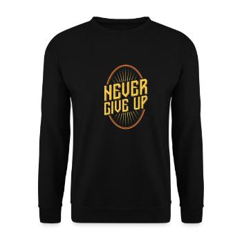 Never Give Up - Unisex Sweatshirt - black - Front - Alina (178cm) & Michal (187cm)