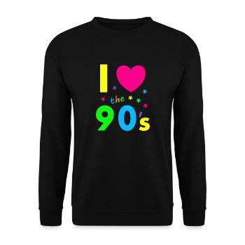 I love the 90's - Unisex Sweatshirt - black - Front - Alina (178cm) & Michal (187cm)