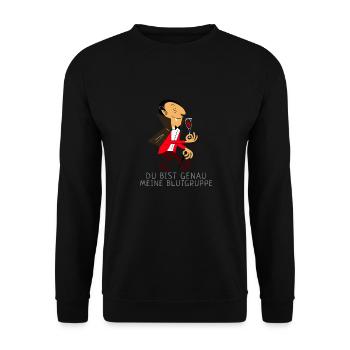 Meine Blutgruppe - Unisex Pullover - Schwarz - Vorne - Alina (178cm) & Michal (187cm)