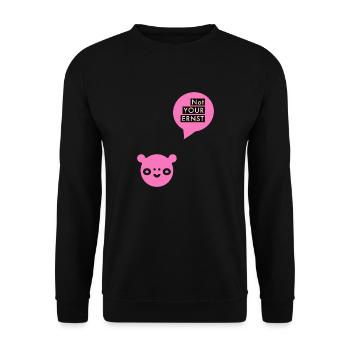 Not your Ernst, Ernsthaft jetzt? So so, Nicht, Yes - Unisex Pullover - Schwarz - Vorne - Alina (178cm) & Michal (187cm)