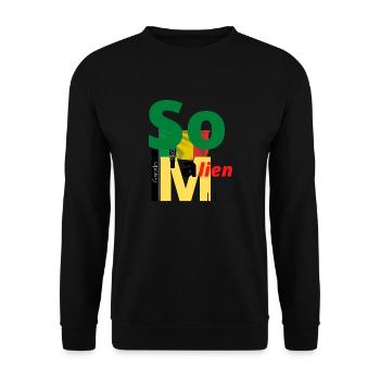 So malien=so malian - Sweat-shirt Unisexe - noir - Devant - Alina (178cm) & Michal (187cm)