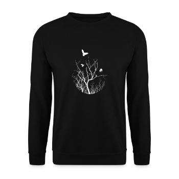 Vogel - Unisex Pullover - Schwarz - Vorne - Alina (178cm) & Michal (187cm)