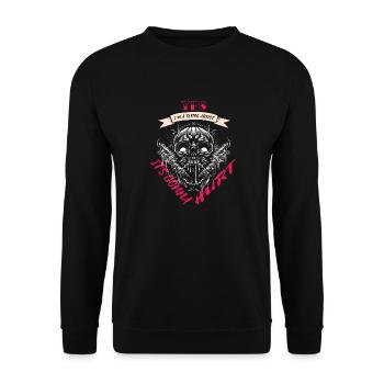 I am a tattoo artist, yes it will hurt - Unisex Sweatshirt - black - Front - Alina (178cm) & Michal (187cm)
