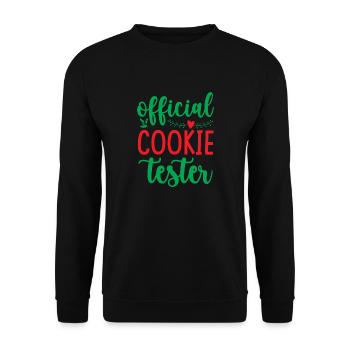Offizieller Kekstester - Weihnachtshumor - Unisex Pullover - Schwarz - Vorne - Alina (178cm) & Michal (187cm)