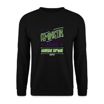 a womans place ansage demonstration beziehung - Unisex Pullover - Schwarz - Vorne - Alina (178cm) & Michal (187cm)