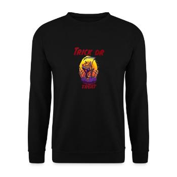 Jack-O-Lantern - Unisex Pullover - Schwarz - Vorne - Alina (178cm) & Michal (187cm)
