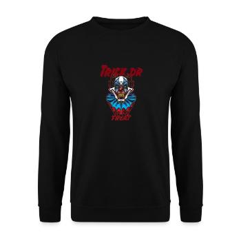 helloween Horror Clown - Unisex Pullover - Schwarz - Vorne - Alina (178cm) & Michal (187cm)