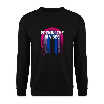 Rockin' the Bi Vibes Bisexuel LGBTQ Bi Pride LGBT - Sweat-shirt Unisexe - noir - Devant - Alina (178cm) & Michal (187cm)