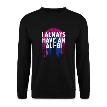 I Always Have an Ali-Bi Bisexual Couples Bi Pride - Unisex Sweatshirt - black - Front - Alina (178cm) & Michal (187cm)