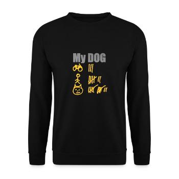 MyDOG Die Statistik - Unisex Pullover - Schwarz - Vorne - Alina (178cm) & Michal (187cm)