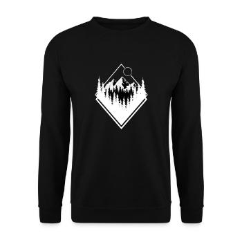 Paysages de forme géométrique Noir et blanc - Sweat-shirt Unisexe - noir - Devant - Alina (178cm) & Michal (187cm)