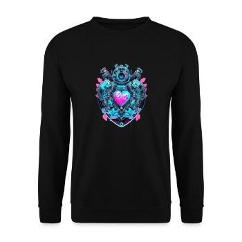 Cyborg Heart - Unisex Sweatshirt - black - Front - Alina (178cm) & Michal (187cm)