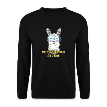Lama ist mein Lieblingstier - Unisex Pullover - Schwarz - Vorne - Alina (178cm) & Michal (187cm)