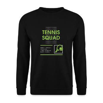 Tennis Squad Ball Sports Ironic Saying Cardio - Unisex Sweatshirt - black - Front - Alina (178cm) & Michal (187cm)