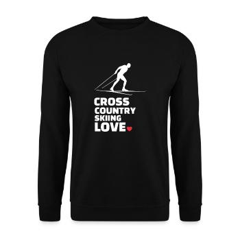 Ich Liebe Langlauf Stilvolles - Unisex Pullover - Schwarz - Vorne - Alina (178cm) & Michal (187cm)
