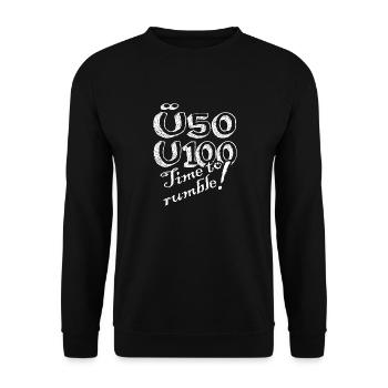 Über 50 unter 100 - Zeit das Leben zu geniessen - Unisex Pullover - Schwarz - Vorne - Alina (178cm) & Michal (187cm)