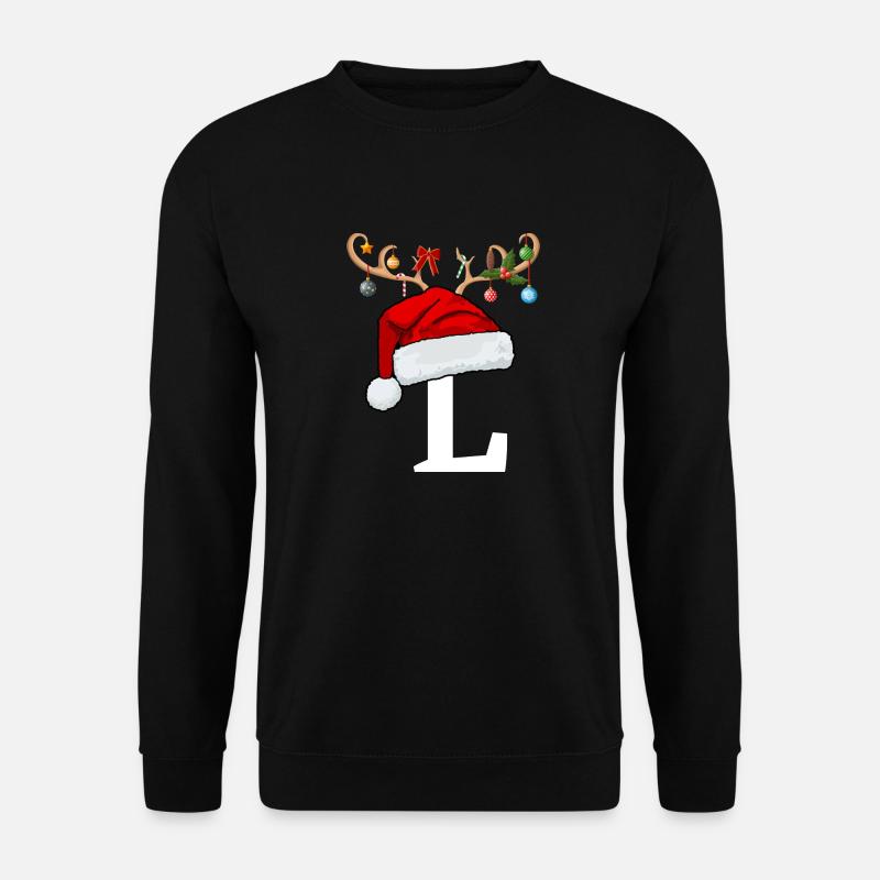 Brief L Weihnachtsmütze - Unisex Pullover - Schwarz
