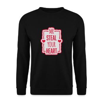 Mr steal your heart - Unisex Sweatshirt - black - Front - Alina (178cm) & Michal (187cm)