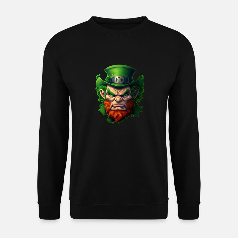 Wütender Leprechaun St. Patrick's Day - Unisex Pullover - Schwarz