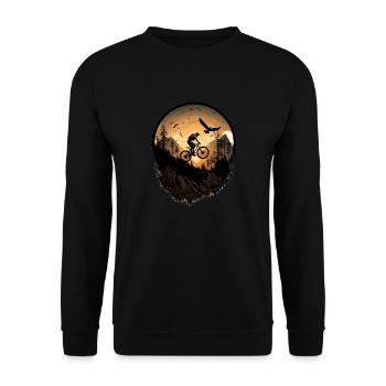 Mountain Bike BMX MTB Bike Street Trial Outdoor - Unisex Sweatshirt - black - Front - Alina (178cm) & Michal (187cm)