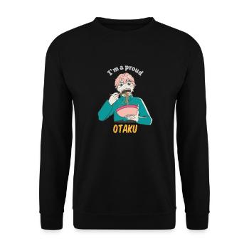 I'm A Proud Otaku Anime & Ramen Designs - Unisex Sweatshirt - black - Front - Alina (178cm) & Michal (187cm)