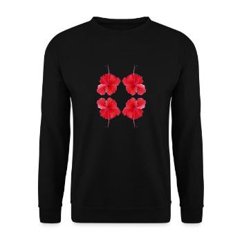 Fleurs rouges sauvage - Sweat-shirt Unisexe - noir - Devant - Alina (178cm) & Michal (187cm)