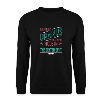 happy funny sayings astronomy stuff spaceship - Unisex Pullover - Schwarz - Vorne - Alina (178cm) & Michal (187cm)