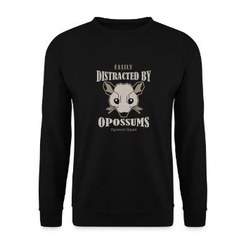 Ablenkt von Opossum, Nagetieren, Wildtieren, - Unisex Pullover - Schwarz - Vorne - Alina (178cm) & Michal (187cm)