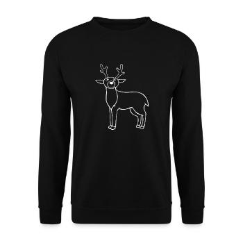 Cute Sketch Deer Game Animal Wildlife - Unisex Sweatshirt - black - Front - Alina (178cm) & Michal (187cm)